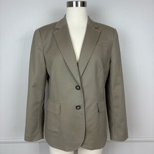 Banana Republic Stretch Petite Tan Blazer Size 12P Lined Career Neutral Preppy